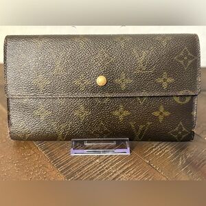 Louis Vuitton Brown and Gold Monogram Wallet/ Clutch